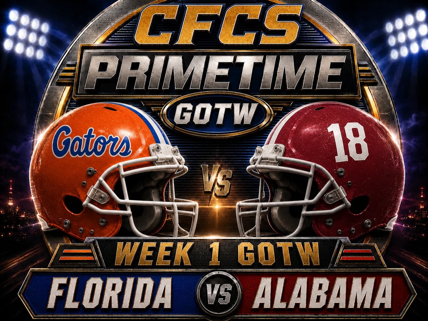 Florida vs Alabama CSFL Game of the Week graphic